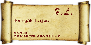 Hornyák Lajos névjegykártya